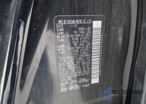 2012 Nissan Cube 1.8 Sl из США, поврежденный, VIN JN8AZ2KR3CT251801